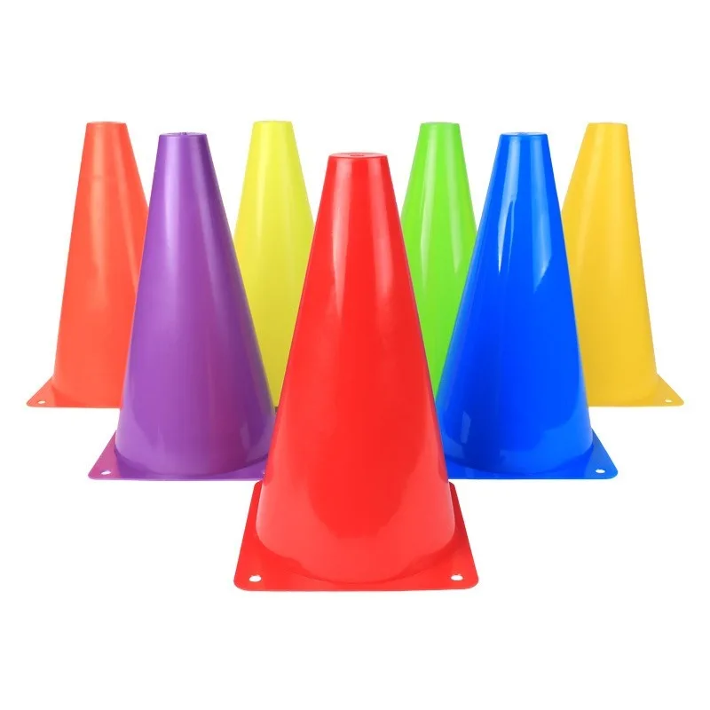 Football Training Cones 23cm Square-Bottomed Multi-Coloured Marker Cones for Footballers and Sports Enthusiasts