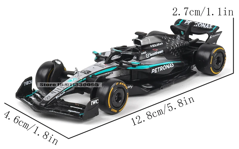 Bburago 1:43 Neuer F1 Mercedes-AMG 2025 W16 # 63 George Russell # 12 Kimi Antonelli Legierungsauto-Modell aus Druckguss, Sammlerstück – Detail 2