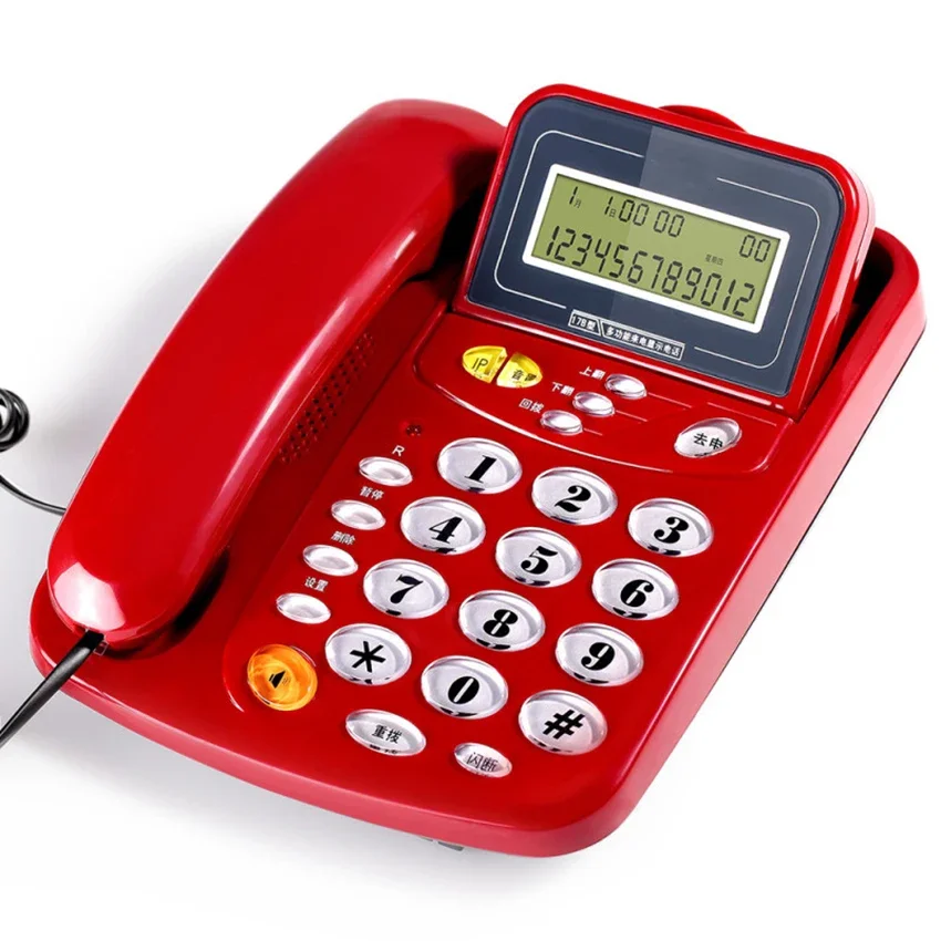 Caller ID Home Landline with Loud Ringtone for Elderly, Corded Desk Phone, Wall Mountable Fixed Landline Telephone