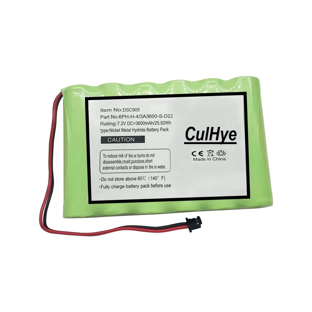 7.2V NIMH 3600MAh แบตเตอรี่ทดแทนสำหรับระบบ DSC Impassa 9057ไร้สายแผงควบคุม,6PH-H-4/3A3600-S-D22, 3600MAh
