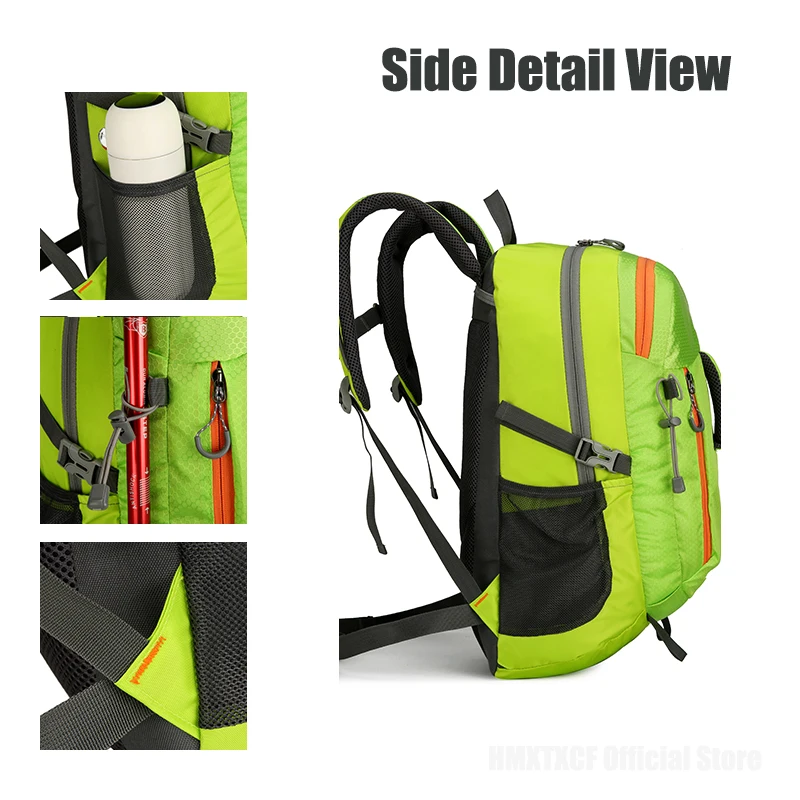 حقيبة ظهر خارجية للرجال بسعة كبيرة للسفر وخفيفة الوزن كاجوال للمشي لمسافات طويلة حقيبة رياضية مقاومة للماء للسفر وتسلق الجبال