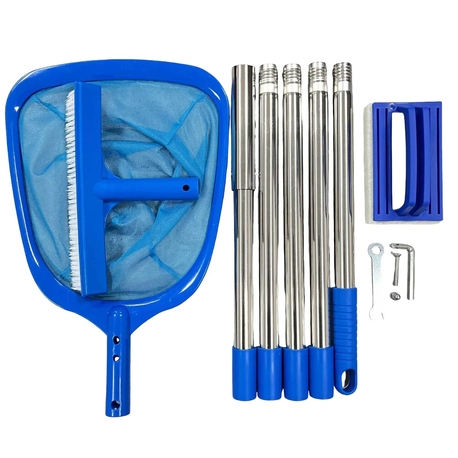 Swimming Pool Maintenance Kit Swimming Pool Cleaning Net Adjustable 5-Section Telescopic Pole for Pool Floor Wall Debris Removal