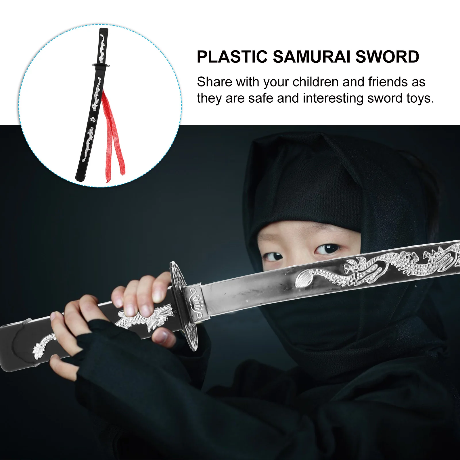 Samurai Sword Toy Halloween Party Cosplay Plastic Sword Toys Katana Samurai Sword Cosplay Prop Japanese Sword Kids Toy