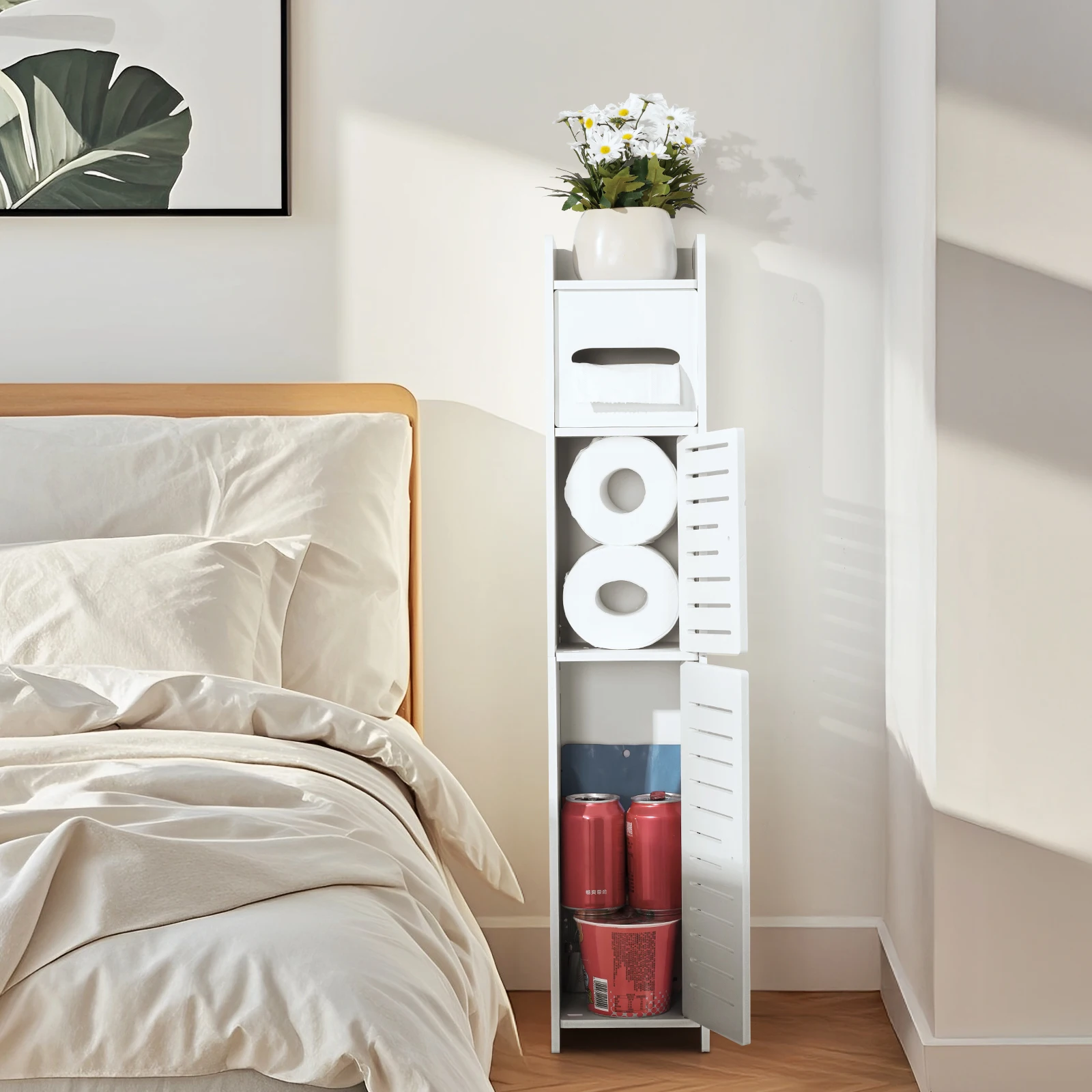 3 Tier Slim Bathroom Storage Cabinets in Different Sizes, Collapsible Storage Cabinets, Narrow Bathroom Storage Cabinets, Slim P