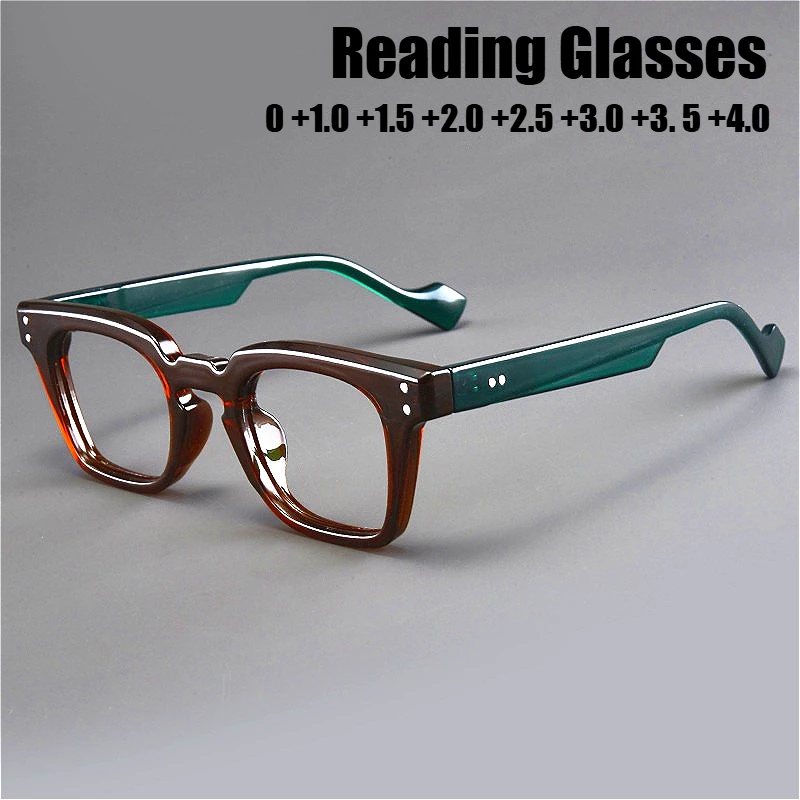 

Small Square Reading Glasses for Men Anti Blue Light Eyewear Ultralight Round Frame Women Presbyopic Eyeglasses Frame Unisex