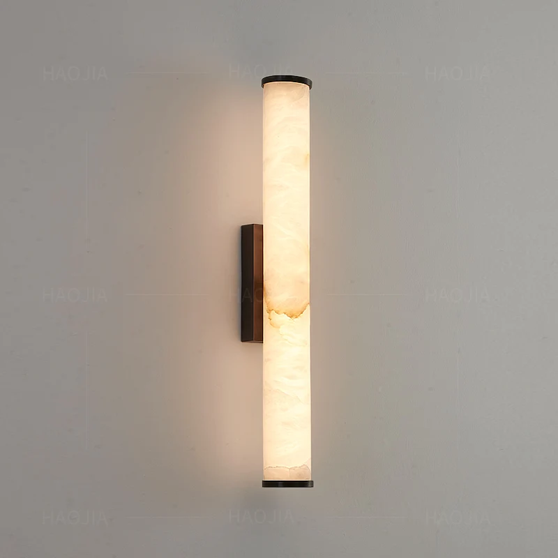 

Marble long wall lamp villa new Chinese light luxury living room TV background wall lamp bedroom bedside stairs aisle corridor