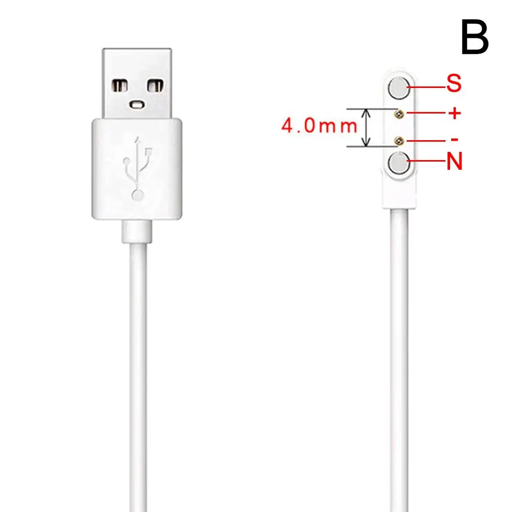 Magnetisches Ladekabel für Smartwatch, für 2-polige 2,84/4/7,62 mm Abstände, schwarz, neuartige USB-Ladekabel, universell