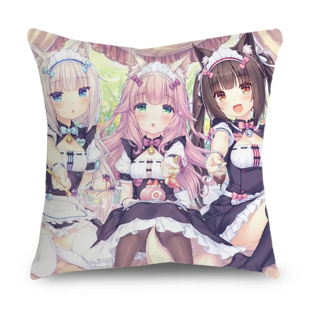 Anime N-Nekoparas Pillow Case Pillowcase Home Sofa Cushions Car Cushions Pillowcover Office Pillowshell Pillow