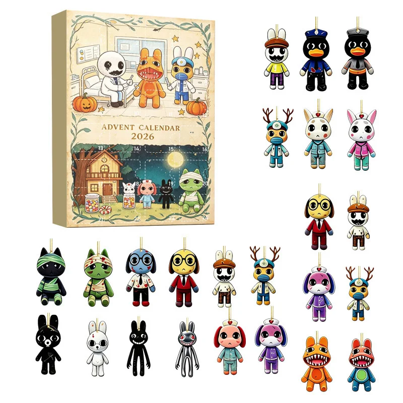 Advent Calendar 2026 24 Days Countdown Blind Box Horror Doll Toy Acrylic Pendant Christmas Surprise Gifts For Kids Boys Girls - view 4