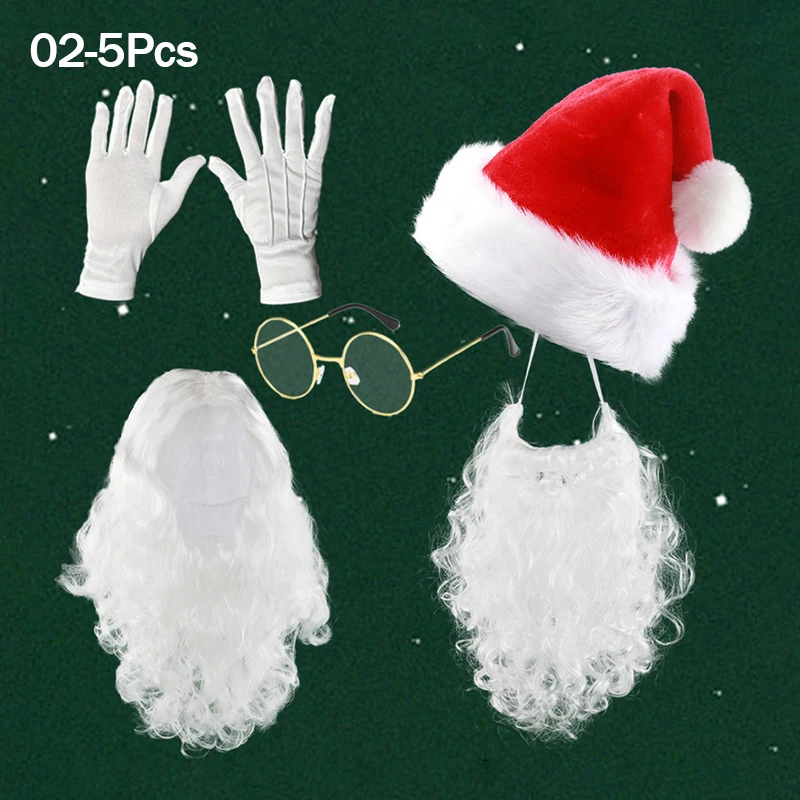 Kerstmuts Kerstman Baard Pak Feestjurk Accessoires Kerstmuts Pruik Baard Festival Podium Rollenspel Hoofddeksels