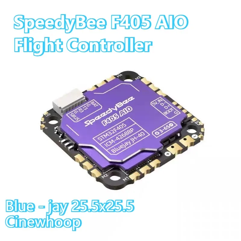 

SpeedyBee Flight Controller F405AIO 40A Blue-jay 25.5x25.5 Gyroscope Bluetooth 2.0 Wireless 3-6S integrated for RC Drone Model