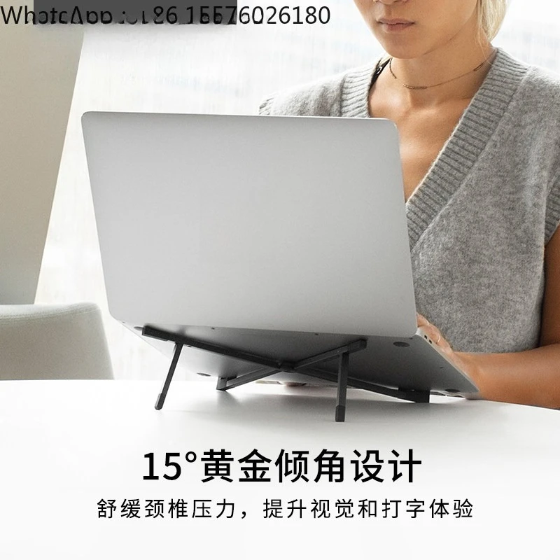 Bracket Foldable Portable Aluminum Alloy Cooling Bracket Flat Floating Base Office Desk Height Adjustable Neck Spine