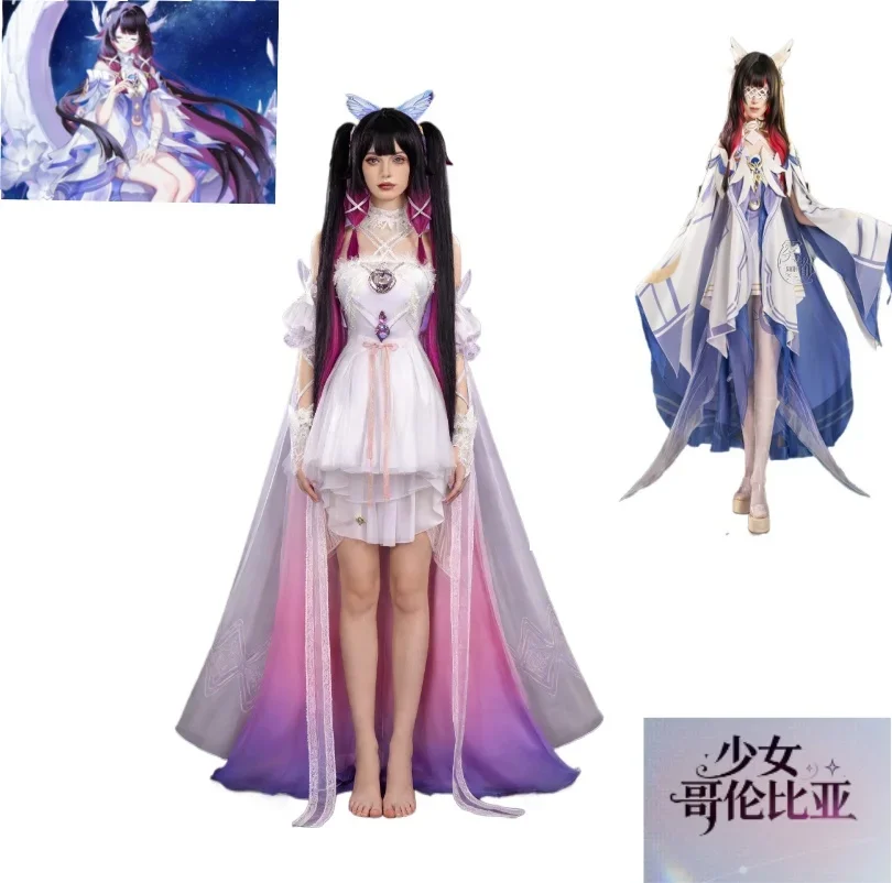 

Columbina Cosplay Costume Game Genshin Impact The Girl of The Moon Columbia Is Super Gorgeous in C-suit Roleplay Costume and Wig