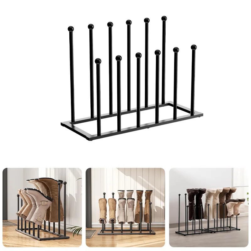 Cross-border Nordic long and short boot rack simple modern home storage shoe rack iron frame rain shoes water shoes horse