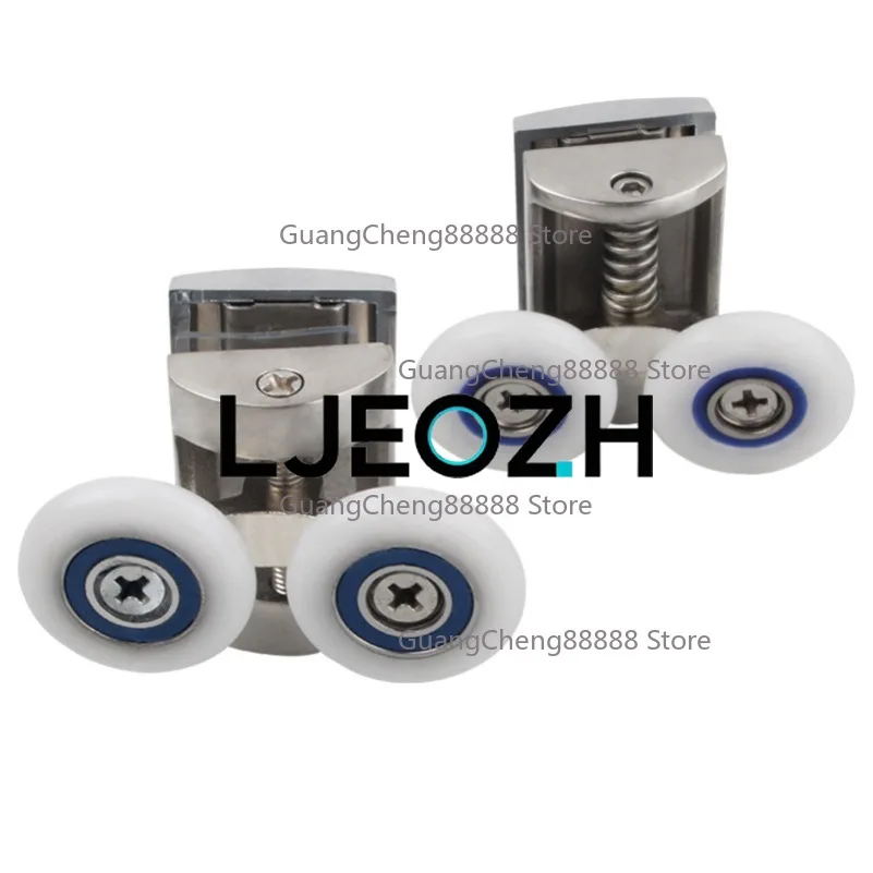 304 Stainless Steel All-copper Shower Room Glass Sliding Door Pulley Side Hanging Wheel