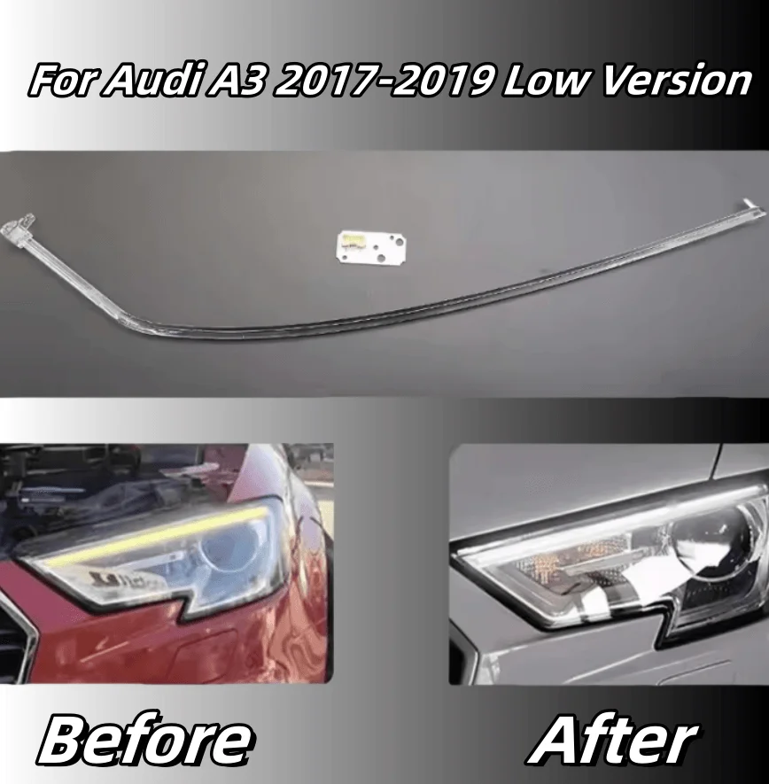 

For Audi A3 LOW Version 2017 2018 2019 Car Headlights DRL Light Strips Angel Eye Chip Ballast Module Illuminations Maintenance