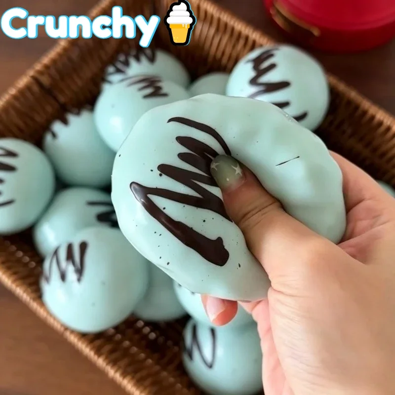 Knuspriger Brownie-Eiscreme-Ball, Quetschbares Stressabbau-Fidget-Spielzeug, Knackige Quetschspielzeuge, Gefüllte Blöcke, ASMR Anti-Stress-Sensorik-Spielzeug – Detail 1