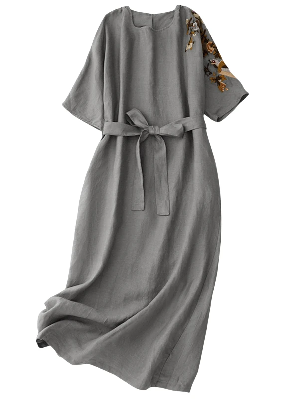 Damska długa spódnica w stylu retro z bawełny i lnu, luźna, artystyczna, w stylu zen, duży rozmiar, wygodna, oddychająca, idealna do pracy.