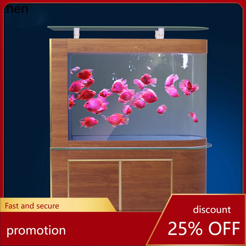 

ZML Home Living Room Fish Tank Aquarium Bullet Head Medium Ecological No Water Change Needed Bottom Filter