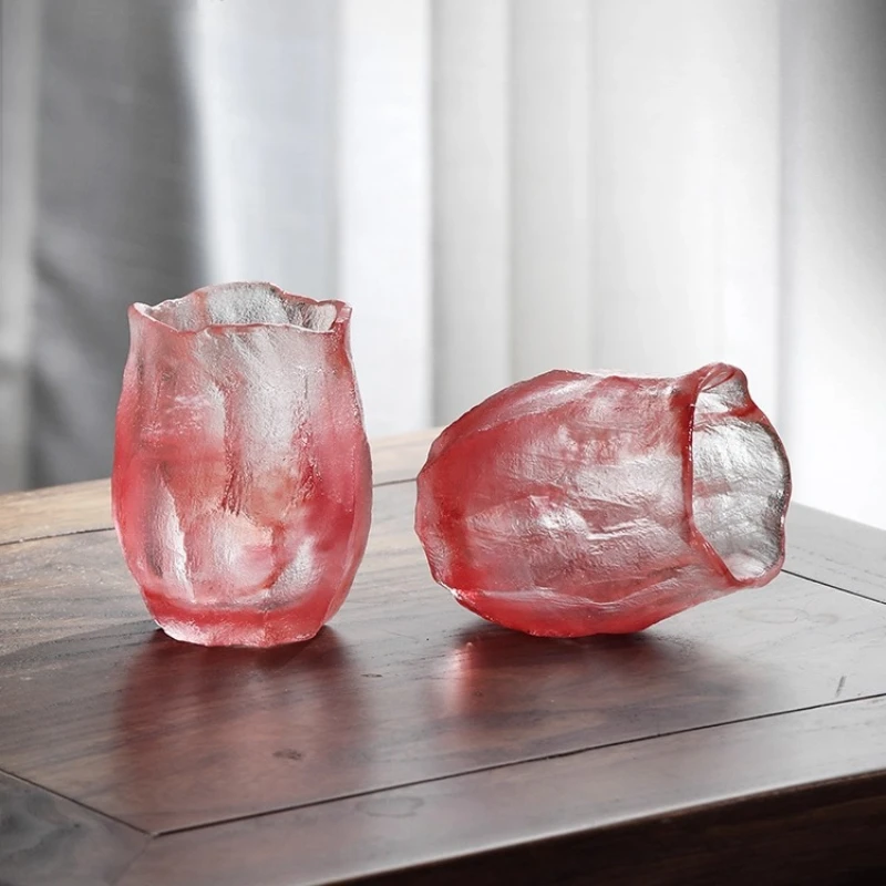 

Natural high-grade crystal teacup women's pink glass