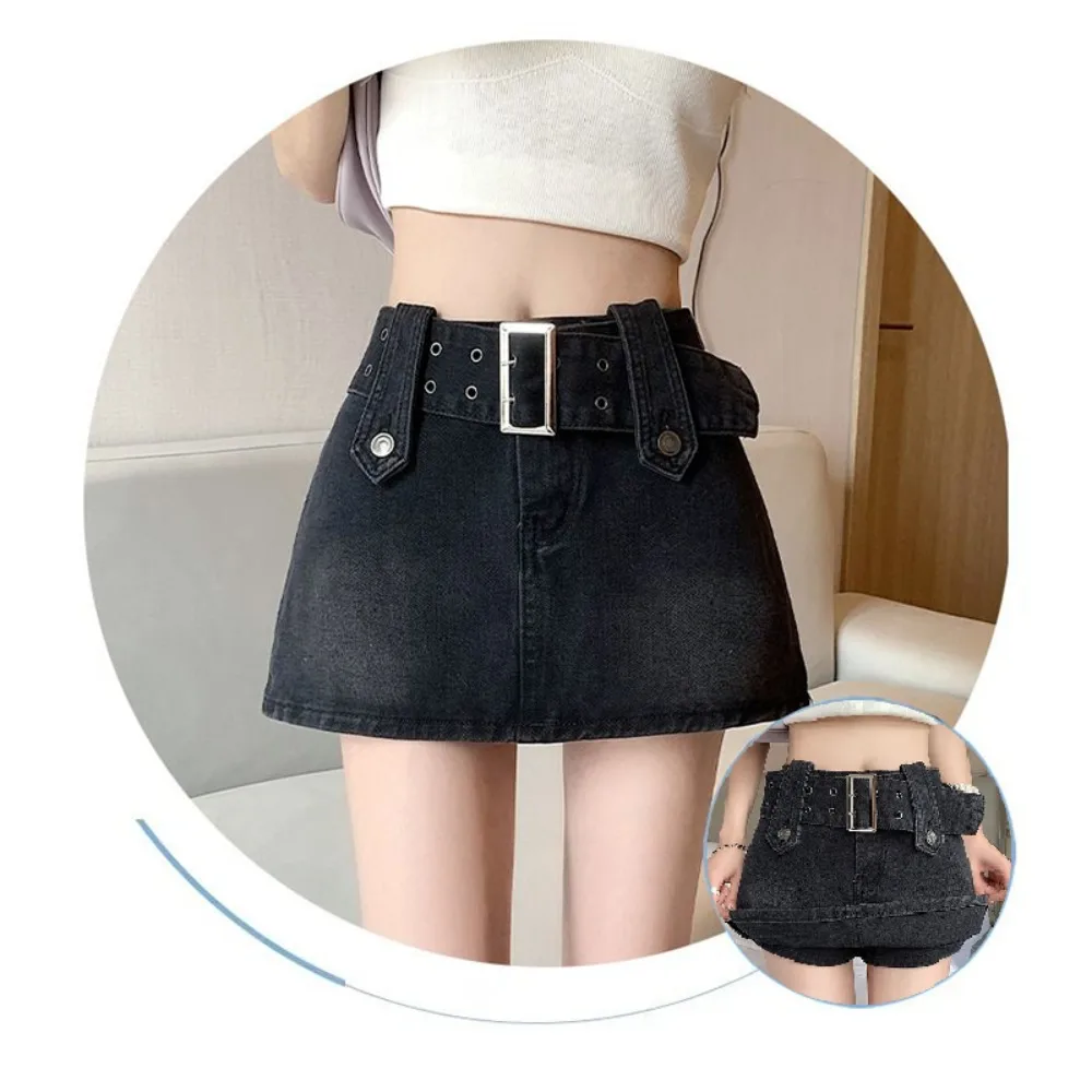 Invisible Open Crotch Outdoor Sex Women's Mini Jeans Skirt Denim Skirt Summer High Waist Jean Shorts Streetwear Fashion Hot Pant