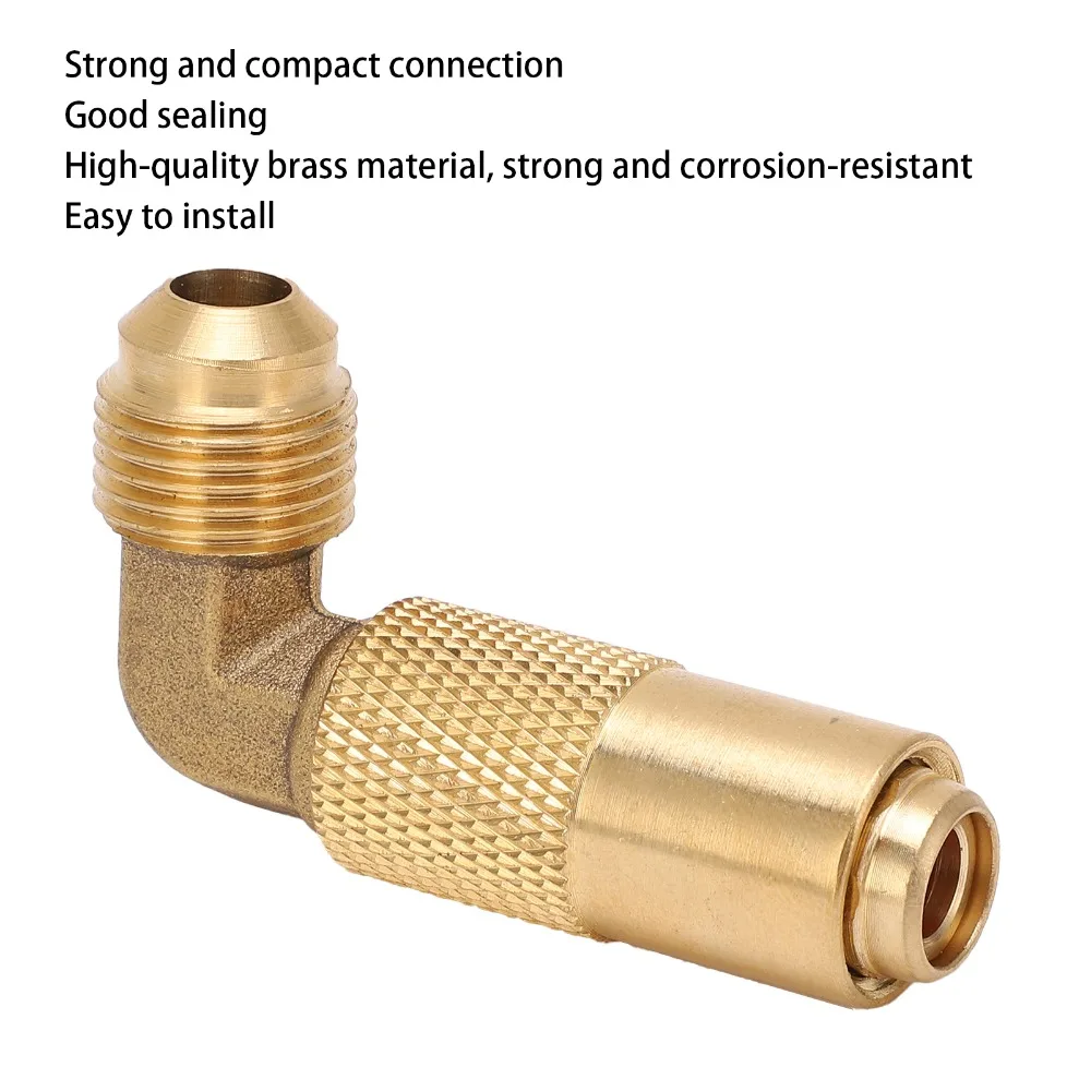 9/16 to 5/8 Propane Refill Adapter 90 Degree Compact Brass Gas Adapter Good Sealing Corrosion Resistance Propane Elbow Adapter