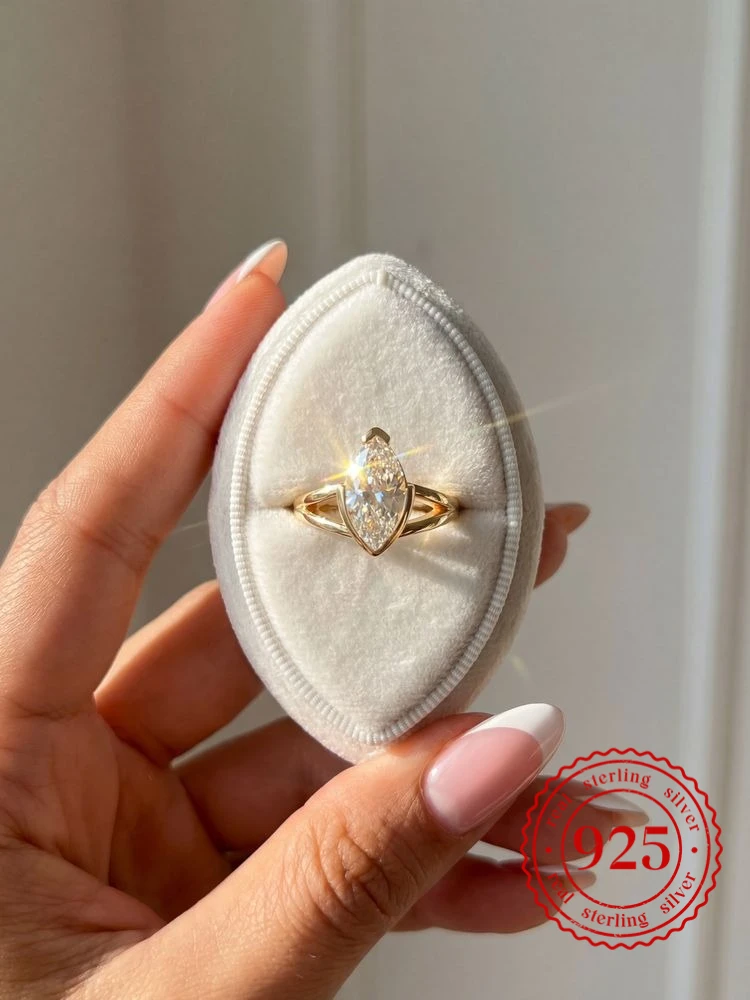 

Блестящее модное кольцо из стерлингового серебра 925 пробы с цирконием для женщин, на помолвку, свадьбу, годовщину, высококачественные ювелирные изделия