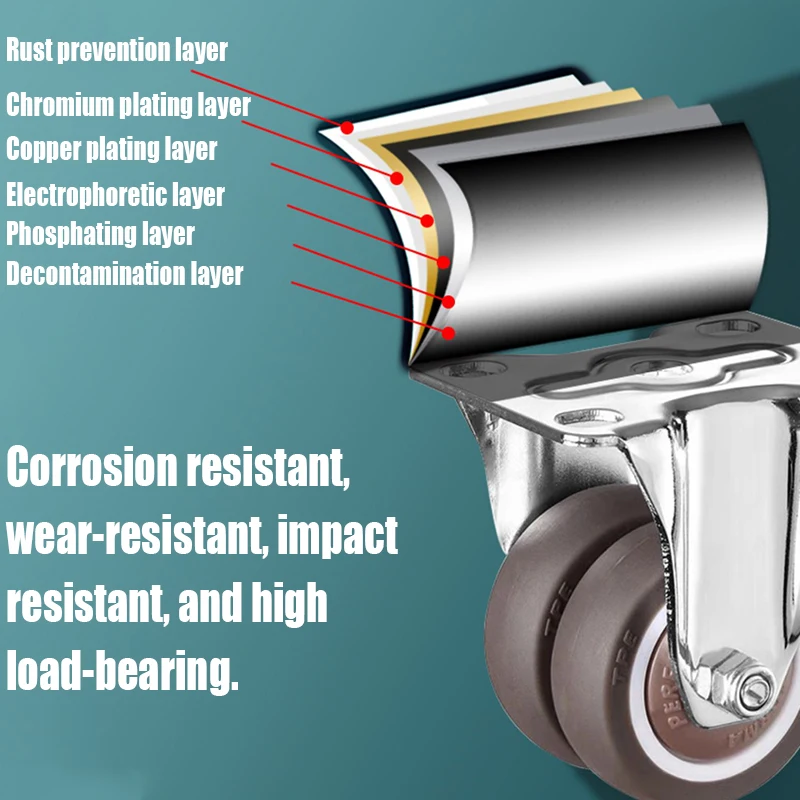 Imagem -03 - Dupla Roda Móveis Rodízio Giratório Borracha Macia Roda Universal Resistente Mudo Carrinho Pcs 15 2