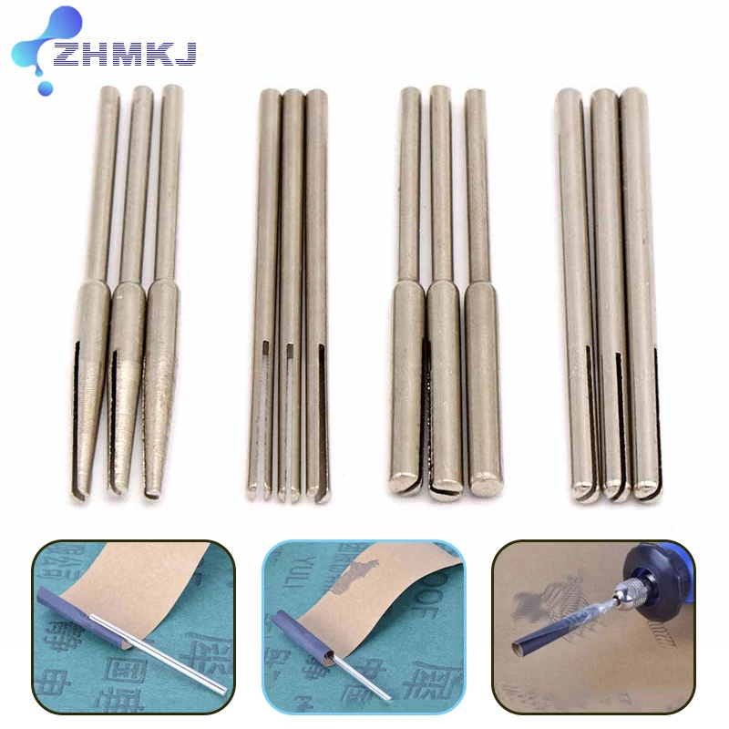 

1-30Pcs Sandpaper Clamp 2.35/3mm Shank Split Mandrel Tapered Sandpaper Holder Abrasive Holder Clip Rod for Rotary Tool