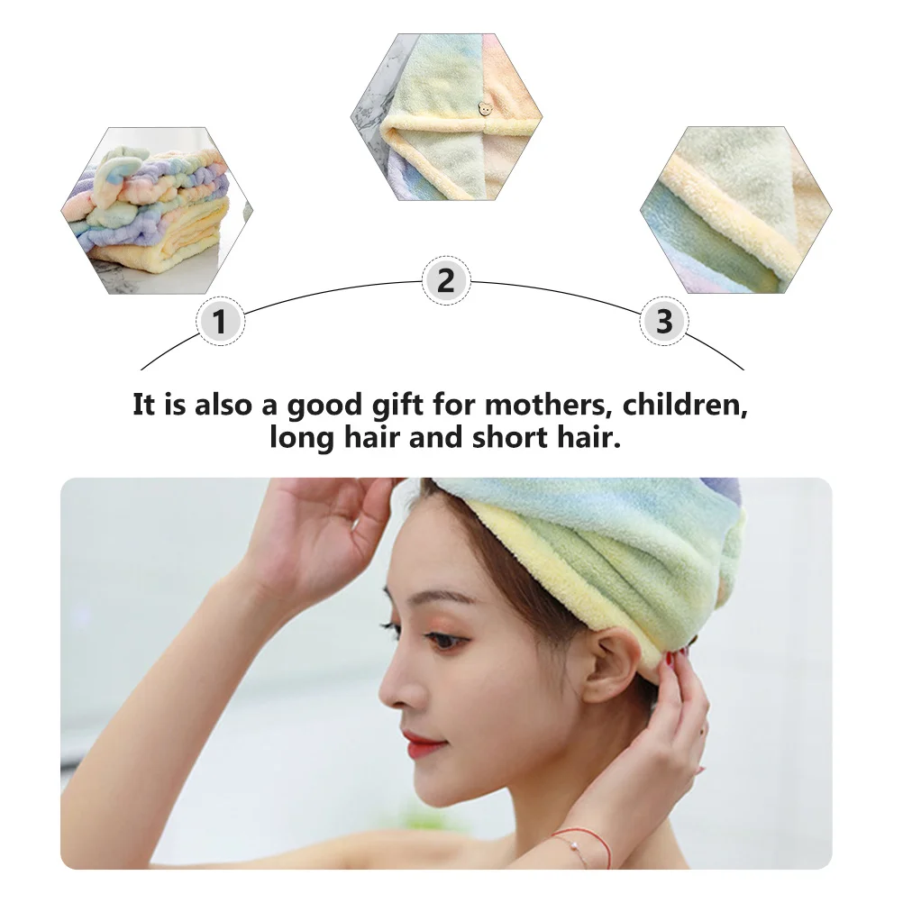 

NOLITOY 3pcs Soft Hair Drying Cap for Colorful Coral Fleece Hair Care