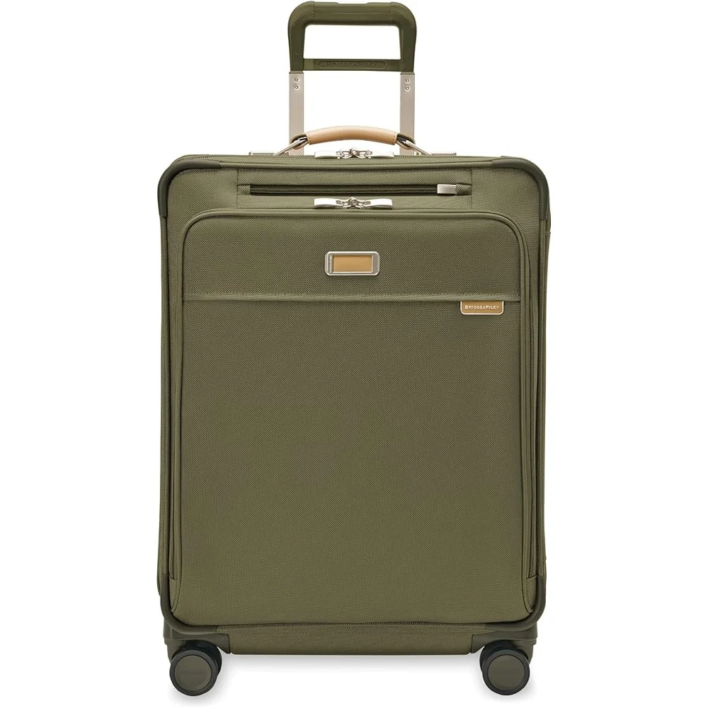 Expandable Spinner Luggage 26 Inch Softside Travel Suitcase with 360 Wheels Self-Repairing Zipper Organizational Pockets Men