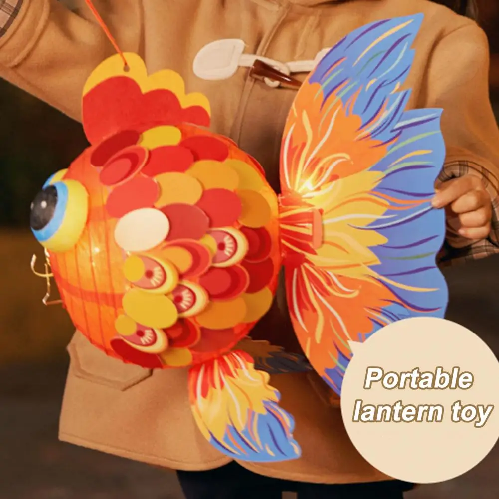 Chinese New Year Lunar New Year Lantern Festival DIY Goldfish Lantern Year Of The Rabbit Portable Glow Lantern Decoration