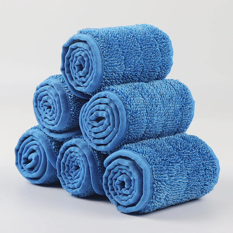 Microfiber Mop Pads Replacement Blue Washable Reusable, Absorbent Wet Dry Refill for Home Kitchen Bathroom Floor Cleaning