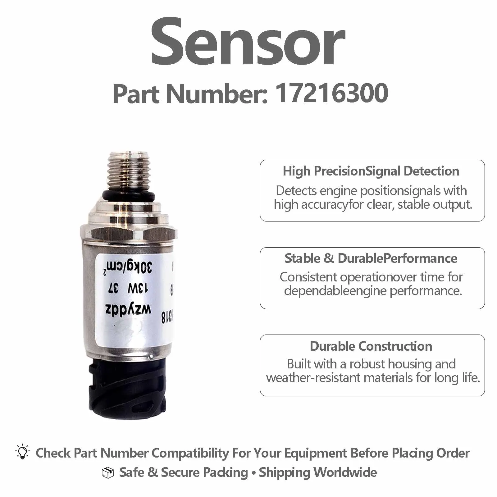 Oil Pressure Sensor 17216300 For Volvo EC Crawler Excavators