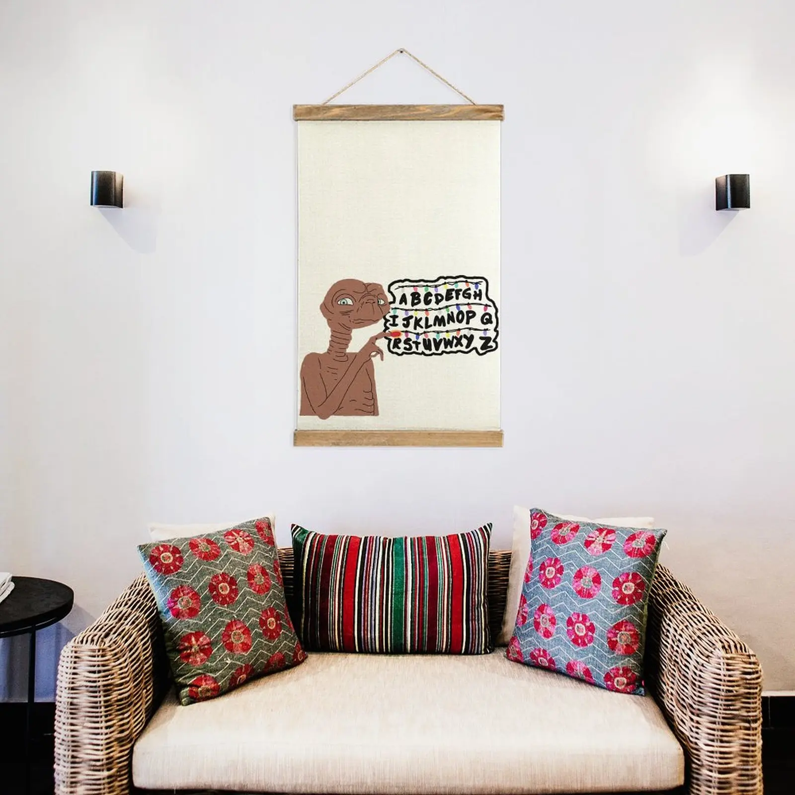 صورة قماش معلقة لتزيين الجدران ، غريب لطيف إت ، غرفة المعيشة ، الرسم الفكاهي رسم نمط تعليق الصور