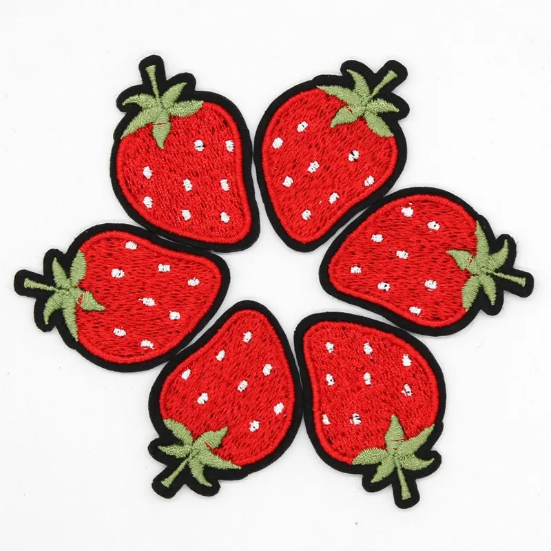 6pcs Mixed Cute Cartoon Owls Stars Iron On Patches Embroidery Strawberry Cherry Hearts Badge Sticker For DIY Clothes Sewing