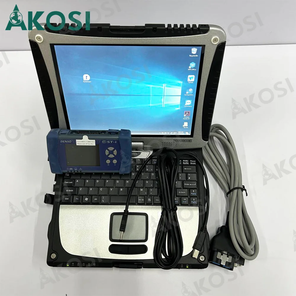 CF19 laptop+Denso Takeuchi for Kubota Farm Machinery Tractor Truck Diagnostic Tool TAKEUCHI Diagmaster Python DSTi datalink