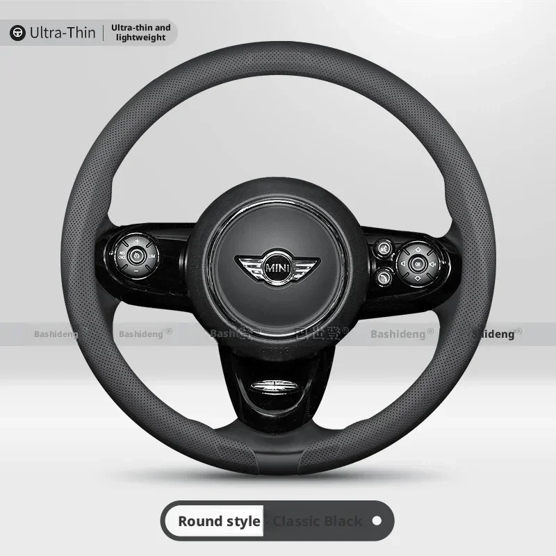 Ultra Thin Snap-on Leather Steering Wheel Cover for MINI Suitable for R50 R56 Cooper Accessories Countryman Clubman Cabrio