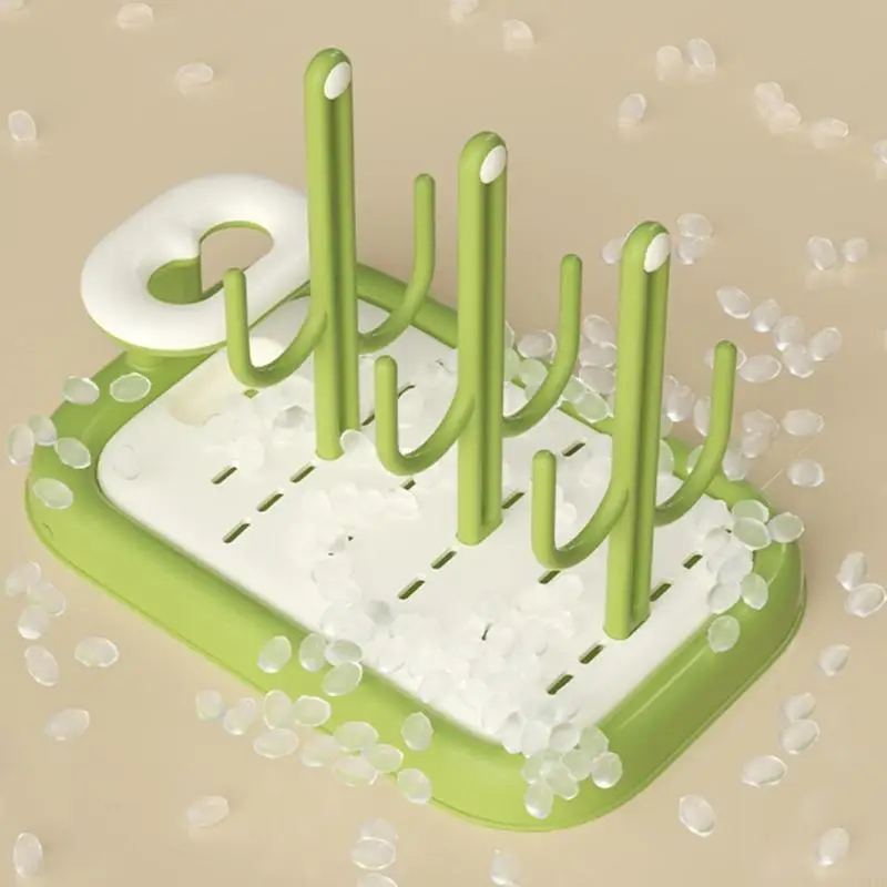 حامل تجفيف زجاجات الحليب البلاستيكية، ضروري للحضانة وتصريف المياه السريع