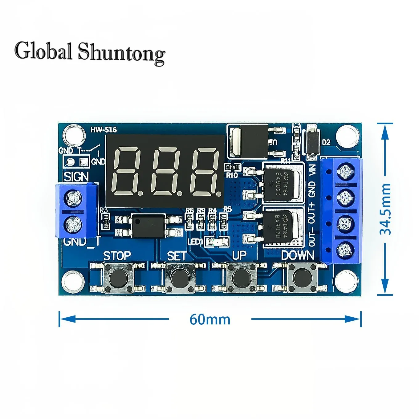 5PCS DC 12V 24V Dual MOS LED Digital Time Delay Relay Trigger Cycle Timer Delay Switch Circuit Board Timing Control Module DIY