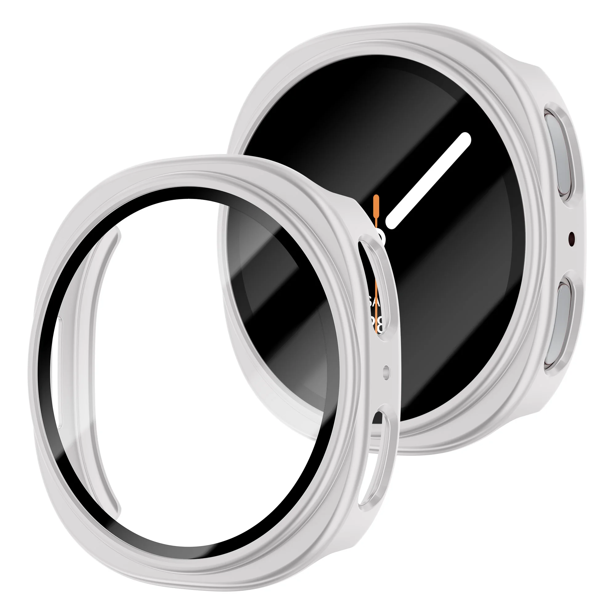 Чехол для Samsung Galaxy watch 8, 44 мм, 40 мм, аксессуары, Защитная пленка для экрана, закаленное стекло + ПК, бампер, чехол Galaxy watch 8, защитный