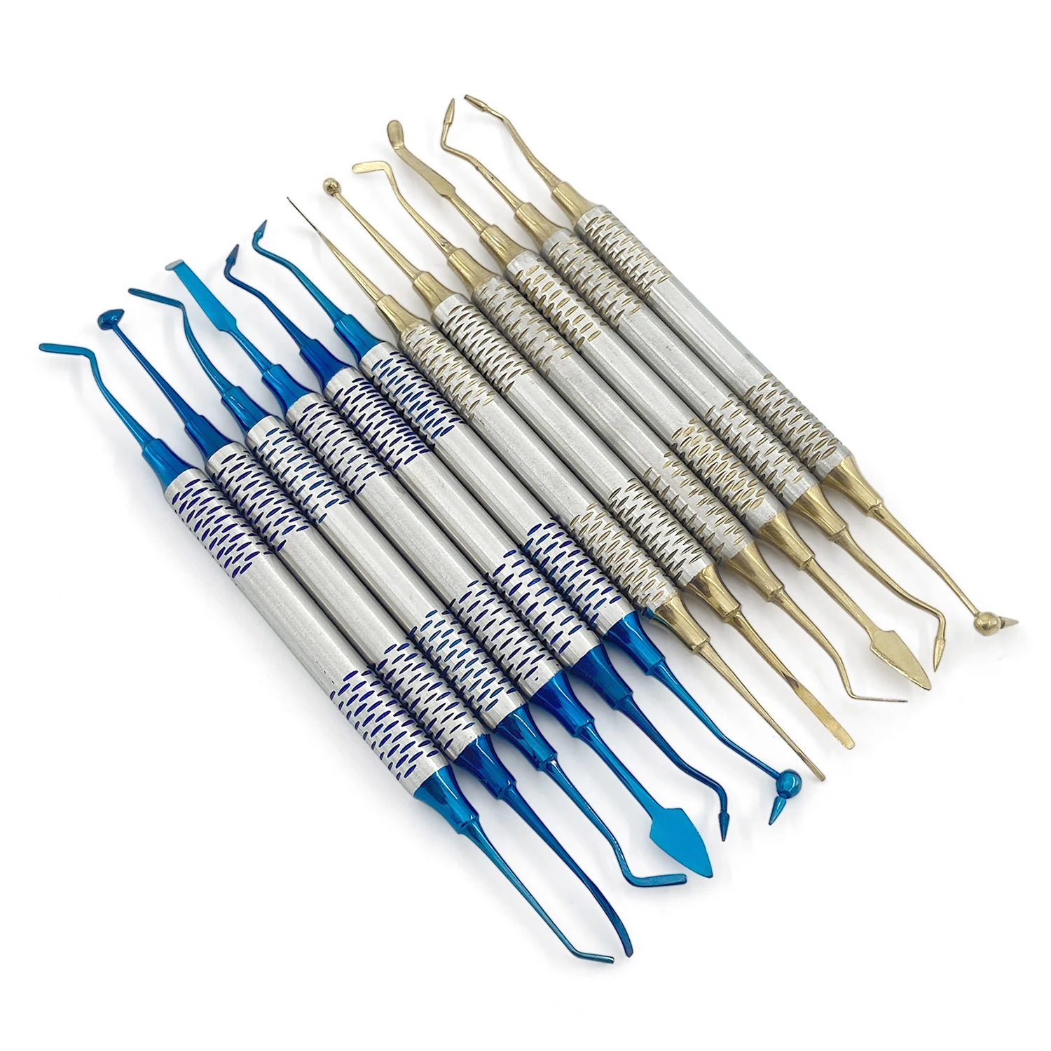 6 Pcs/Set Dental Composite Resin Filled Spatula Titanium Plated Tip Resin Filled Restorative Tools Instruments Dental elevators