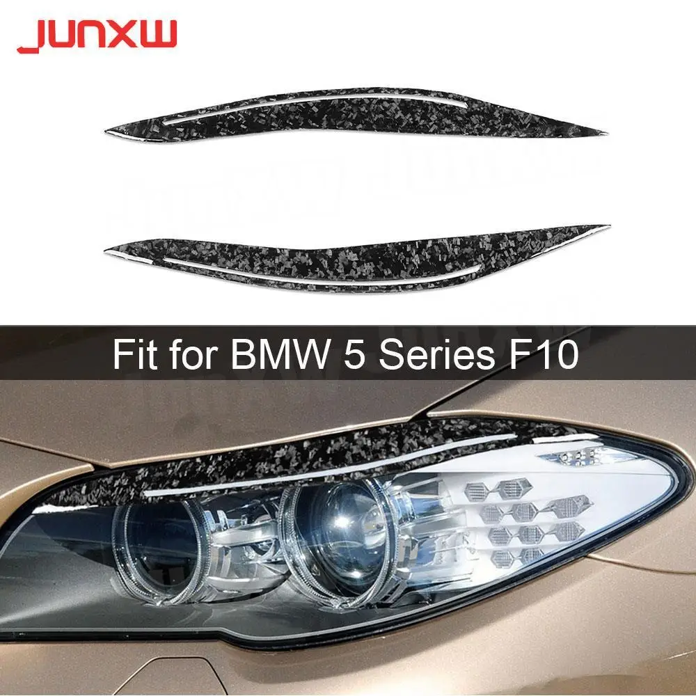 Carbon Fiber Fiber Front Lamp Eyebrow Headlight Covers for BMW 5 Series F10 2014-2016 Front Bumper Eyelids Car Styling