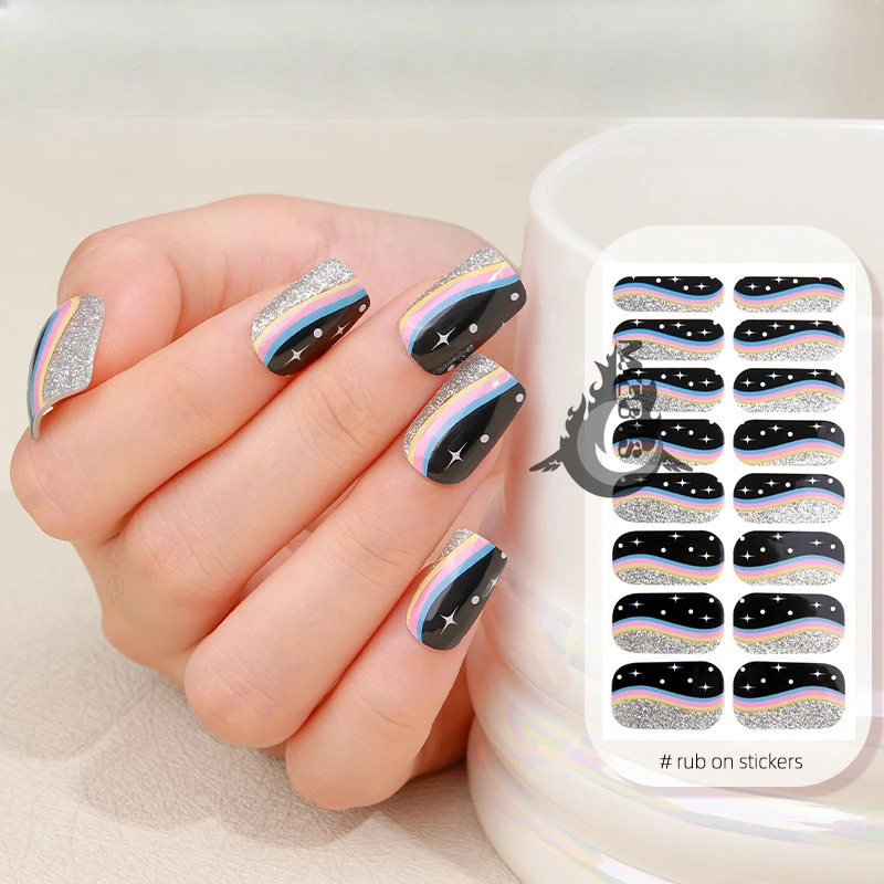 MEBIS 16 Puntas Blanco ‌   Pegatinas Tamagotchi Seal uñas postizas mujer pegatinas adhesivas para uñas decoración de personajes decoración artística de uñas