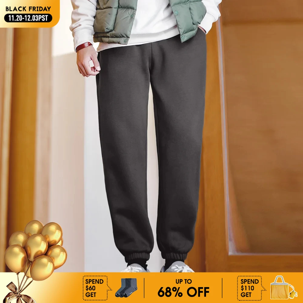 

Мужские зимние флисовые спортивные штаны Maden, теплые и удобные однотонные брюки, повседневные брюки на шнурке, серые свободные брюки на осень