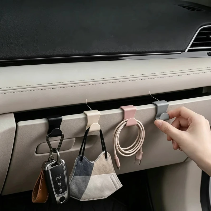 10pcs Vehicle-Mounted Hook Hidden Car Glove Box Hooks Hanger for Passenger Side Storage Universal Auto Interior Organizer Clips