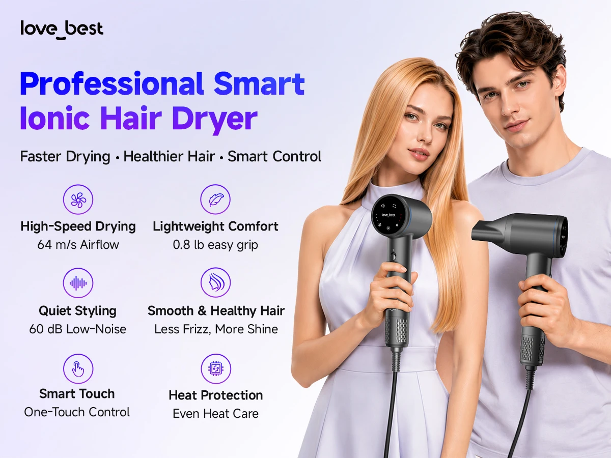 High Speed Hair Dryer 600 Million Negative Ion Hair Care 110000 RPM Fast Drying 220V (with EU Adapter) Wind Speed 64m/s