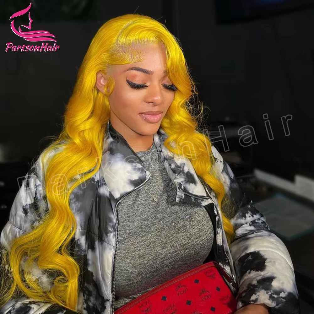 Wear Go Glueless Wig Yellow 13x6 HD Transparent Lace Front Straight Wigs For Women 613 Colored 13x4 Lace Front Human Hair Wigs