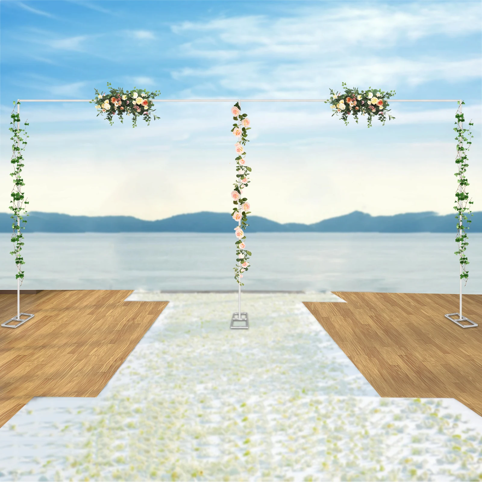 10x20ft Backdrop Stand Wedding Party Backdrop Stand Pipe Kit Curtain Frame