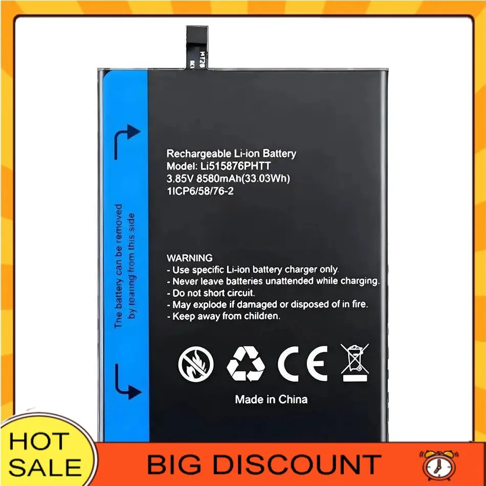 

High Performance 8580Mah For Blackview BV6600 Helio A25 Li515876phtt Mobile Phone Battery